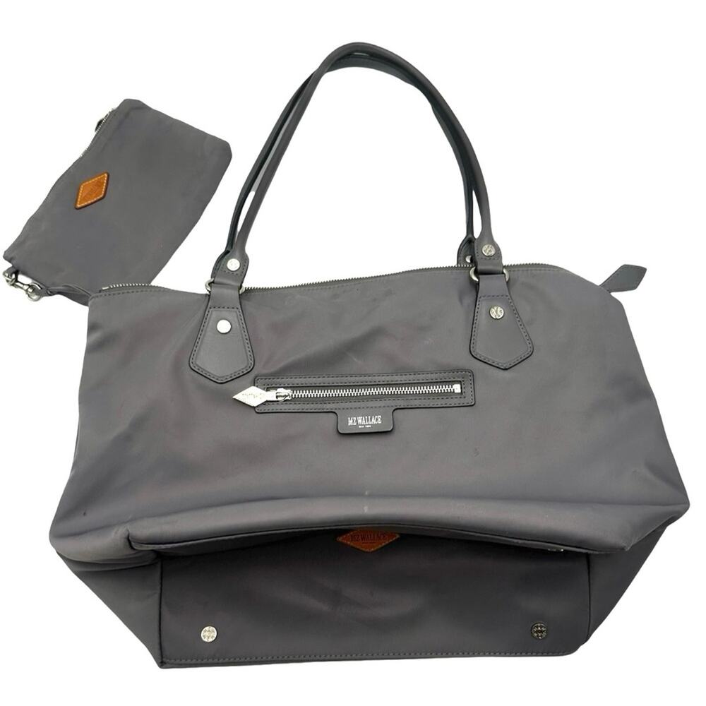 MZ WALLACE Chelsea Grey Satchel W/Detachable Cosmetic Bag